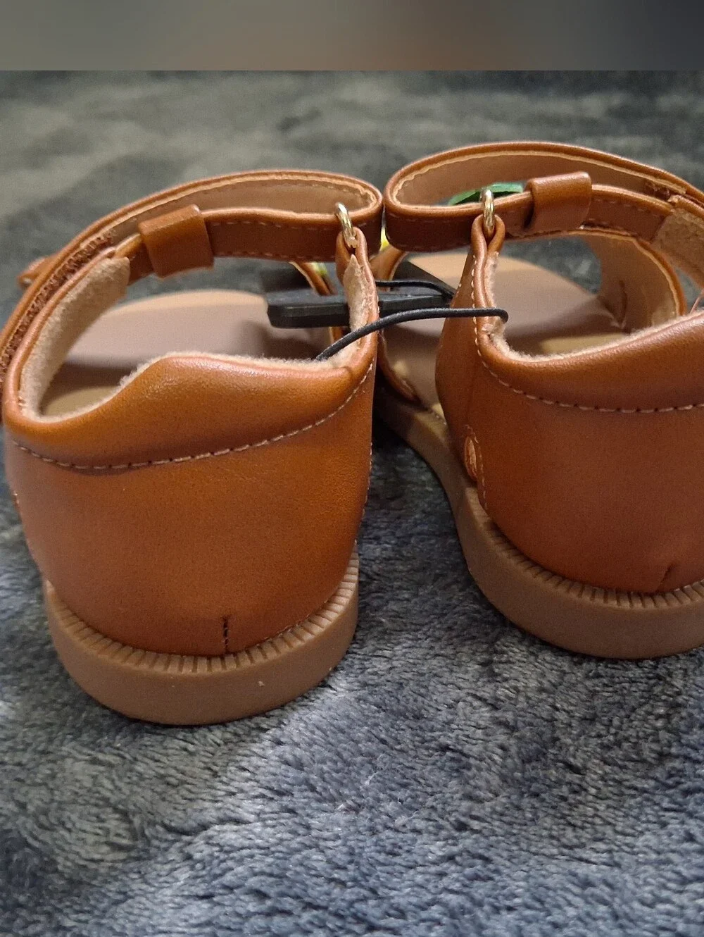 NWT Wonder Nation Lemon Fruit Glitter Strappy Sandals Brown/Yellow Girls Size 6